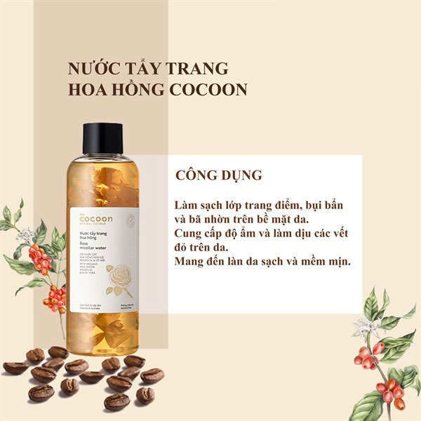 Nước Tẩy Trang Hoa Hồng Cocoon vói công dụng bất ngờ cho làn da của bạn