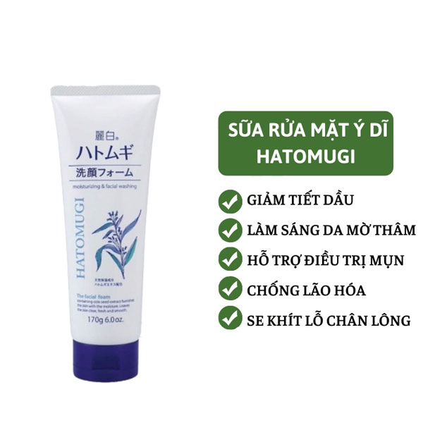 Công dụng của sữa rửa mặt Hatomugi Moisturizing & Facial Washing The Facial Foam