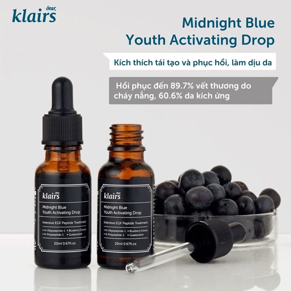 Tinh chất Klairs Midnight Blue Youth Activating Drop gồm các thành phần của sản phẩm đến từ tự nhiên nên vô cùng dịu nhẹ, phù hợp với mọi loại da, đặc biệt là da khô cần dưỡng ẩm