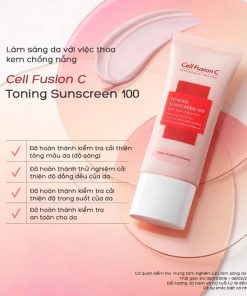 Kem chống nắng Cell Fusion C màu hồng giúp nâng tông da