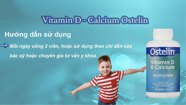 Ostelin Calcium & Vitamin D3 – Viên uống bổ sung Canxi và Vitamin D3 dùng bằng cách uống trực tiếp với nước lọc. Uống 1 tiếng sau bữa ăn.